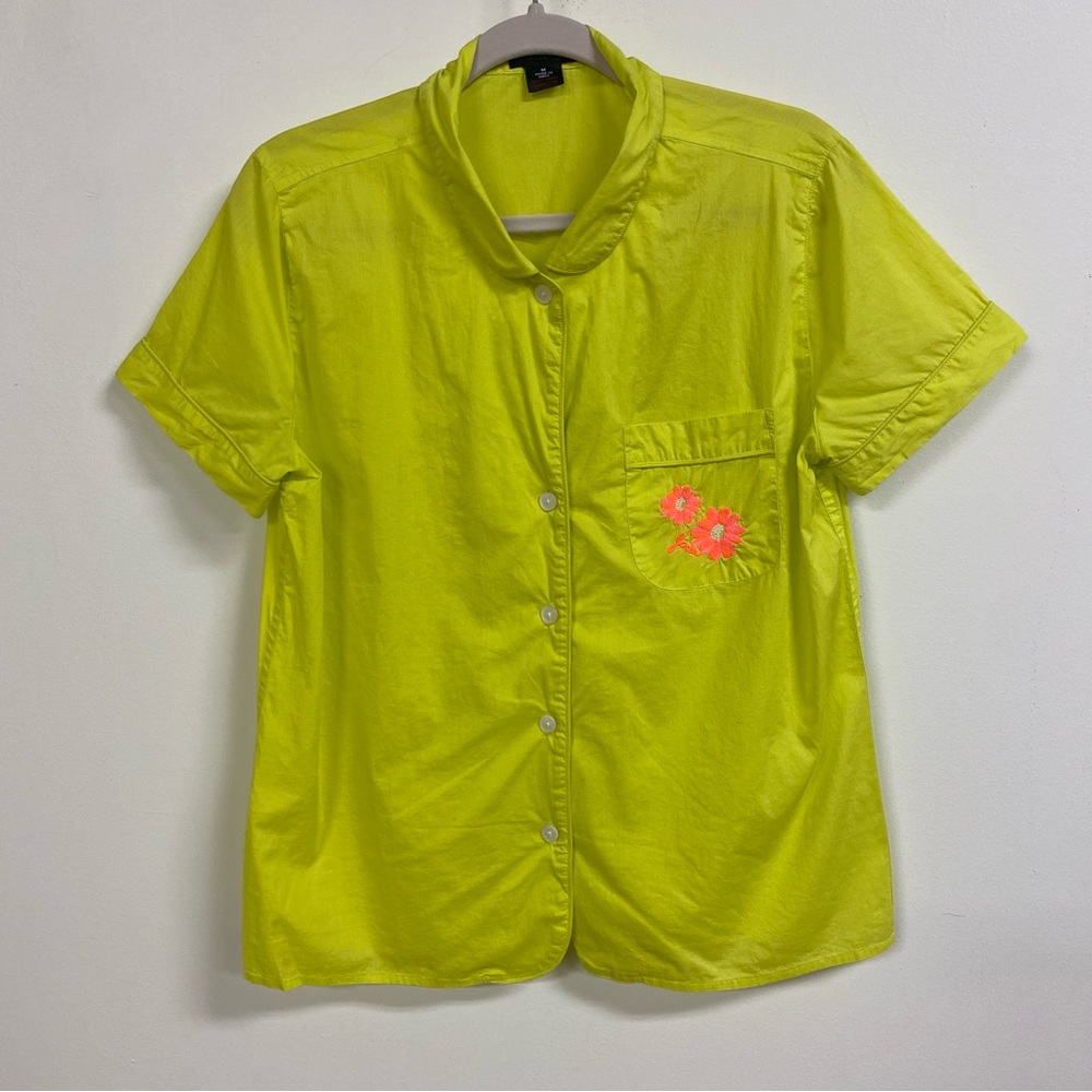 J. Crew Short-Sleeve Pajama Set - Neon Yellow - M
